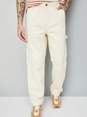 Ivory Ledger – Premium Ecru Utility Jeans